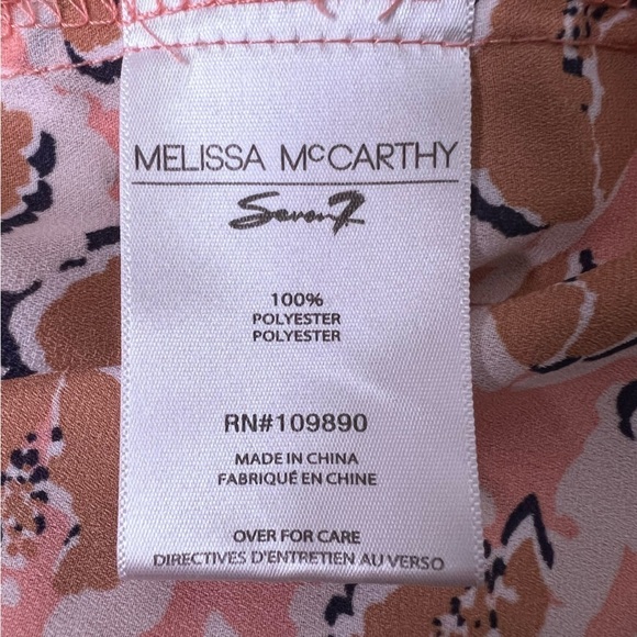 Melissa McCarthy Geometric Peach Tan Tunic Blouse Size 2X - Picture 11 of 12
